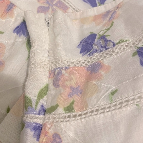 NWT Zara Skirt Womens XL Floral Tiered Ruffles Eyelet Lace Boho Cottage Festival - Picture 11 of 15